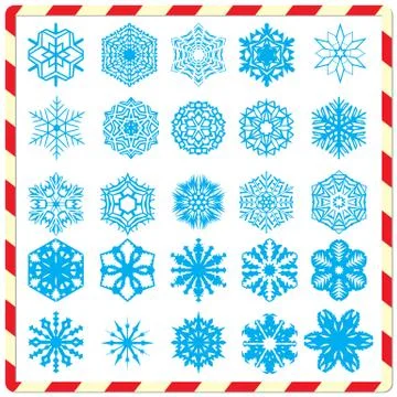 Snowflake silhouettes set Stock Illustration