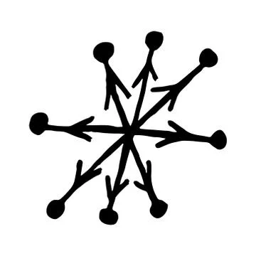 Snowflake simple doodle illusatration Stock Illustration
