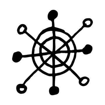 Snowflake simple doodle illusatration Stock Illustration