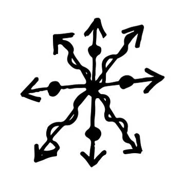 Snowflake simple doodle illusatration Stock Illustration