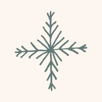 Snowflake simple doodle illusatration Stock Illustration