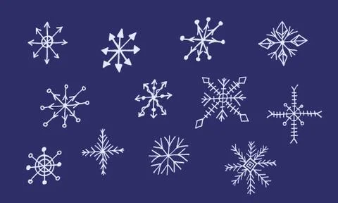 Snowflake simple doodle illusatration Stock Illustration