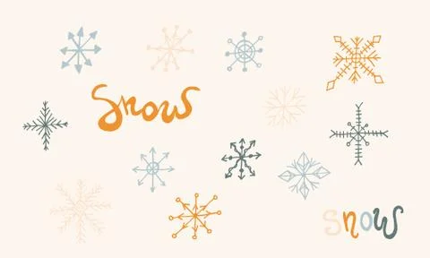 Snowflake simple doodle illusatration Stock Illustration