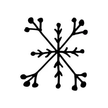 Snowflake simple doodle illusatration Stock Illustration
