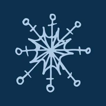 Snowflake simple doodle illusatration Stock Illustration