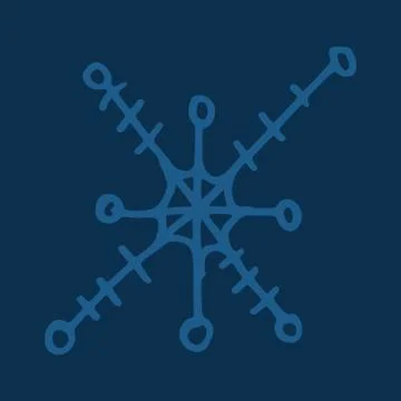 Snowflake simple doodle illusatration Stock Illustration