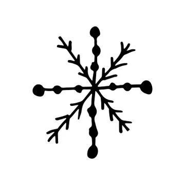 Snowflake simple doodle illusatration Stock Illustration