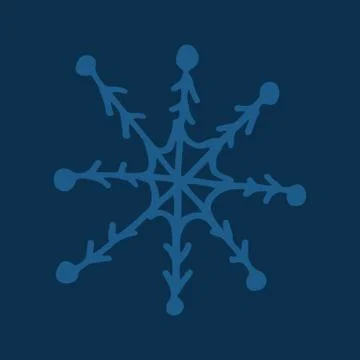 Snowflake simple doodle illusatration Stock Illustration