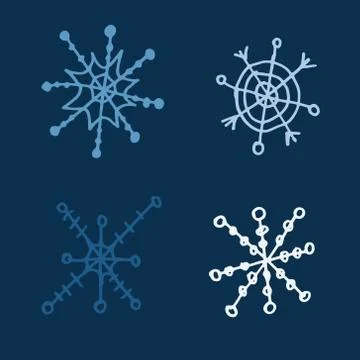 Snowflake simple doodle illusatration Stock Illustration
