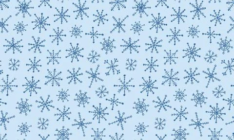 Snowflake simple doodle pattern Stock Illustration
