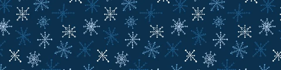 Snowflake simple doodle pattern Stock Illustration