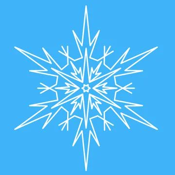 Snowflake, simple icon symbol of winter. Star snowflake spark Stock Illustration