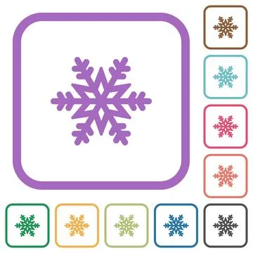 Snowflake simple icons Illustrazione stock