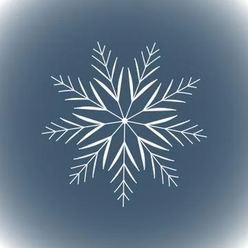 Snowflake simple line logo. Winter isolate icon Stock Illustration
