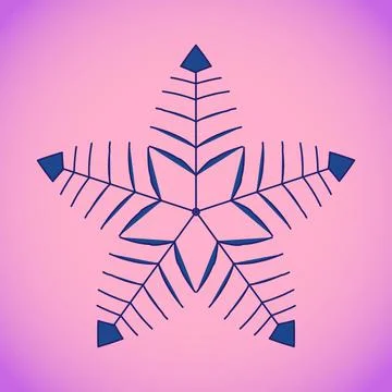Snowflake simple line logo. Winter isolate icon Illustrazione stock