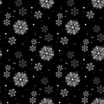 Snowflake simple seamless pattern. Abstract wallpaper, wrapping decoration. S Illustrazione stock