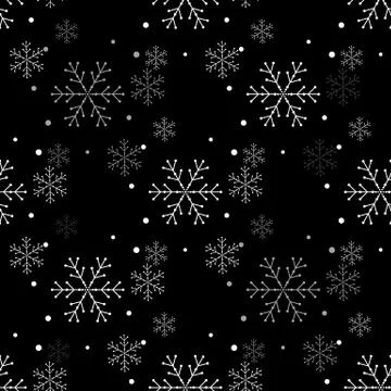Snowflake simple seamless pattern. Abstract wallpaper, wrapping decoration. S Stock Illustration