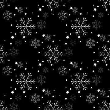 Snowflake simple seamless pattern. Abstract wallpaper, wrapping decoration. S Stock Illustration