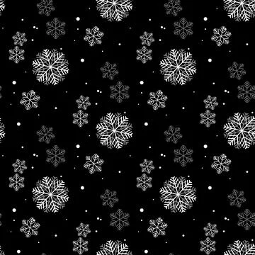 Snowflake simple seamless pattern. Abstract wallpaper, wrapping decoration... Illustrazione stock