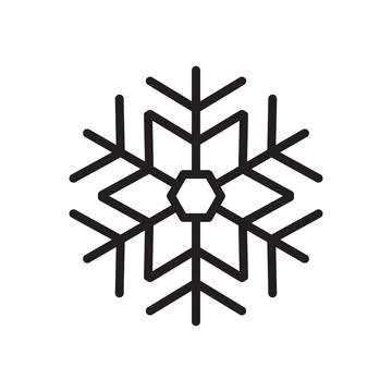 Snowflake for snow design and pattern. Black line Christmas element isolated  Stock Illustration