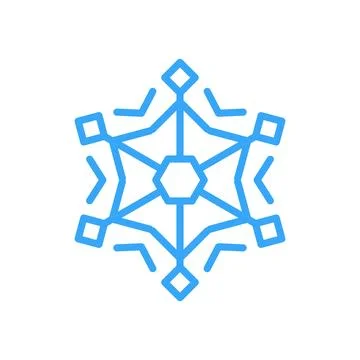 Snowflake for snow design and pattern. Black line Christmas element isolated  Stock Illustration
