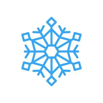 Snowflake for snow design and pattern. Black line Christmas element isolated  Illustrazione stock