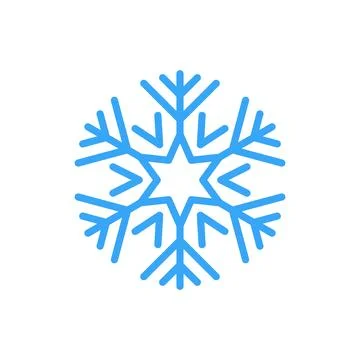 Snowflake for snow design and pattern. Black line Christmas element isolated  Stock Illustration