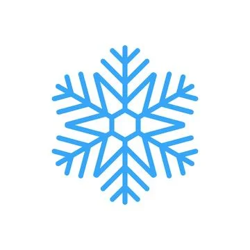 Snowflake for snow design and pattern. Black line Christmas element isolated  Stock Illustration