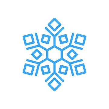 Snowflake for snow design and pattern. Black line Christmas element isolated  Stock Illustration