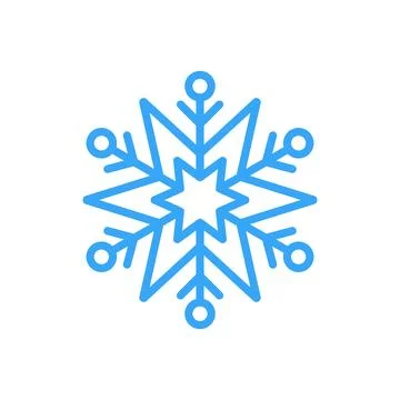 Snowflake for snow design and pattern. Black line Christmas element isolated  Stock Illustration