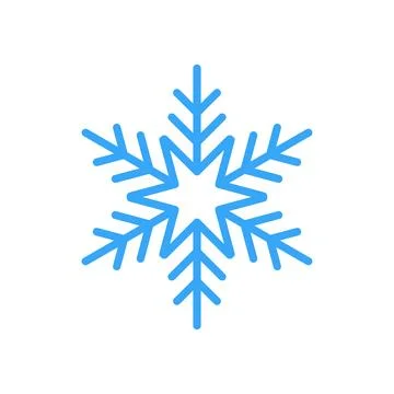 Snowflake for snow design and pattern. Black line Christmas element isolated  Stock Illustration