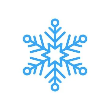 Snowflake for snow design and pattern. Black line Christmas element isolated  Stock Illustration