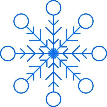 Snowflake snow freeze winter thin line outline icon. Snowflakes icon set Stock Illustration