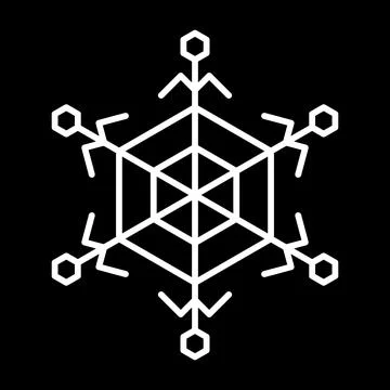 Snowflake snow freeze winter thin line outline icon. Snowflakes icon set Stock Illustration