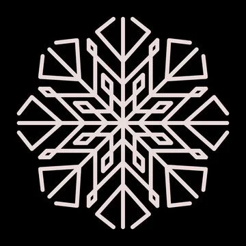 Snowflake snow freeze winter thin line outline icon. Snowflakes icon set Illustrazione stock