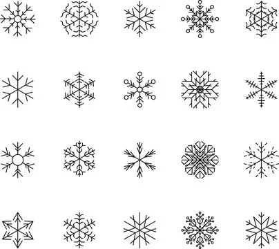 Snowflake snow freeze winter thin line outline icon. Snowflake icon. Keep frozen Stock Illustration