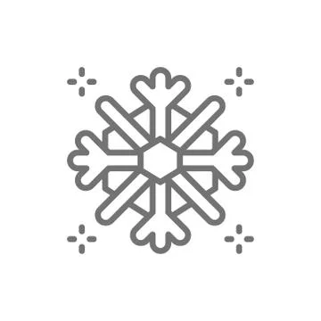 Snowflake, snow, winter line icon. Stock Illustration