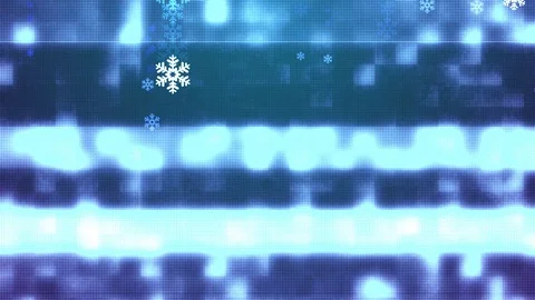 Snowflake snowfall glitched tv computer screen rain animation background new Stock Footage 95320874