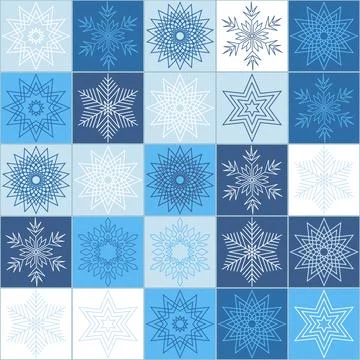 Snowflake on square background seamless pattern for textile and scrapbook d.. Ilustración de archivo