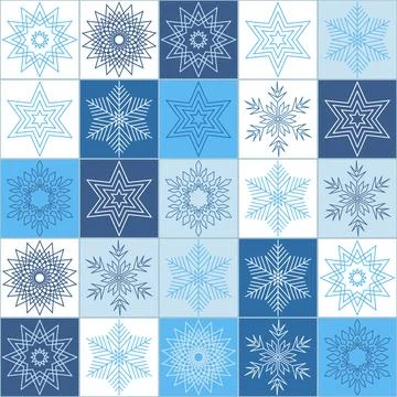 Snowflake on square background seamless pattern for textile and scrapbook d.. Ilustración de archivo