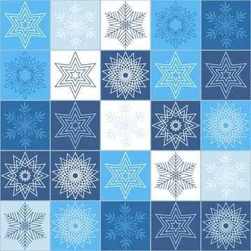 Snowflake on square background seamless pattern for textile and scrapbook des 스톡 일러스트