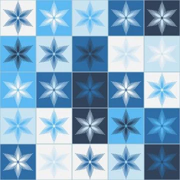 Snowflake on square blue background seamless pattern for textile and scrapboo イラスト素材