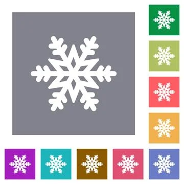 Snowflake square flat icons Stock Illustration