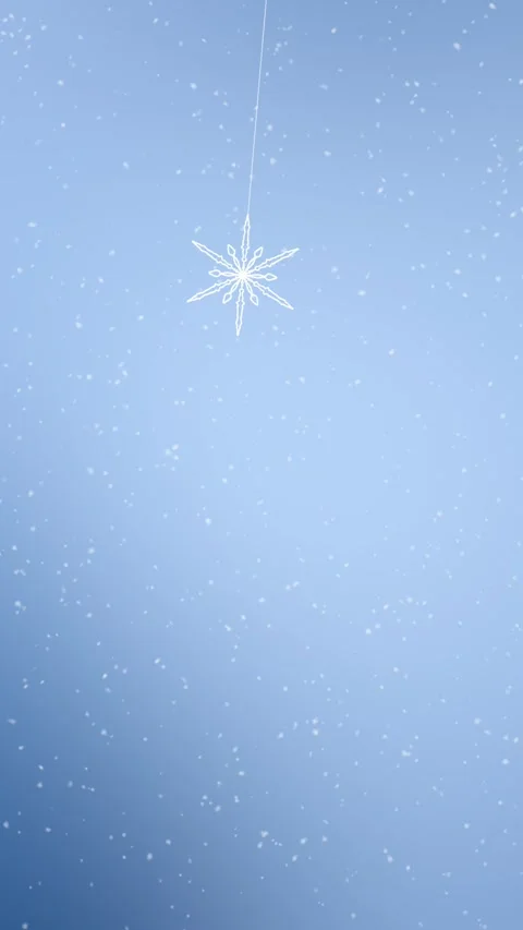 Snowflake swing on the string looped animation Stock Footage 339712464