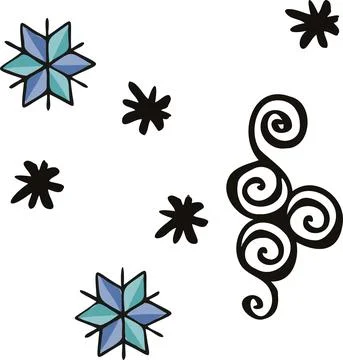 Snowflake symbol original pattern cartoon vector Stock Illustration