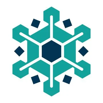 Snowflake Tech Pattern Logo Design Digital Vector Stock Illustration