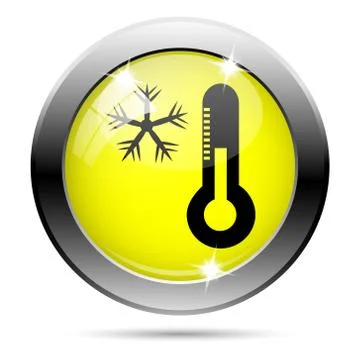Snowflake with thermometer icon Stock Illustration