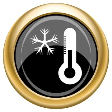 Snowflake with thermometer icon Stock Illustration