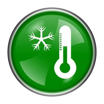 Snowflake with thermometer icon Stock Illustration