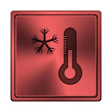 Snowflake with thermometer icon Stock Illustration